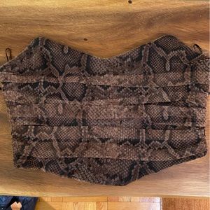 Zara snake skin bustier strapless top
